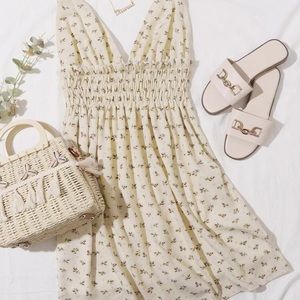 SHEIN Ditsy Floral Babydoll Dress w/ Shrilled Hem